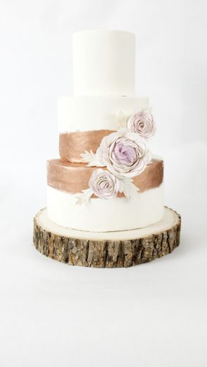 3 tier Elegant with flowers and paint brush